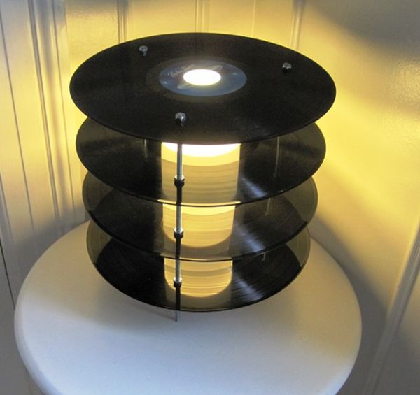 Vinyl Records Lamp by Genanvendt