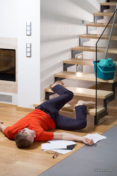 Injured man lying on the floor