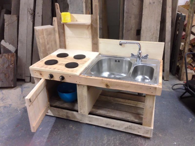 DIY  Wood pallet sink for outdoor kitchen