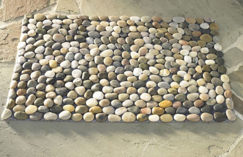 River rocks plastic mat