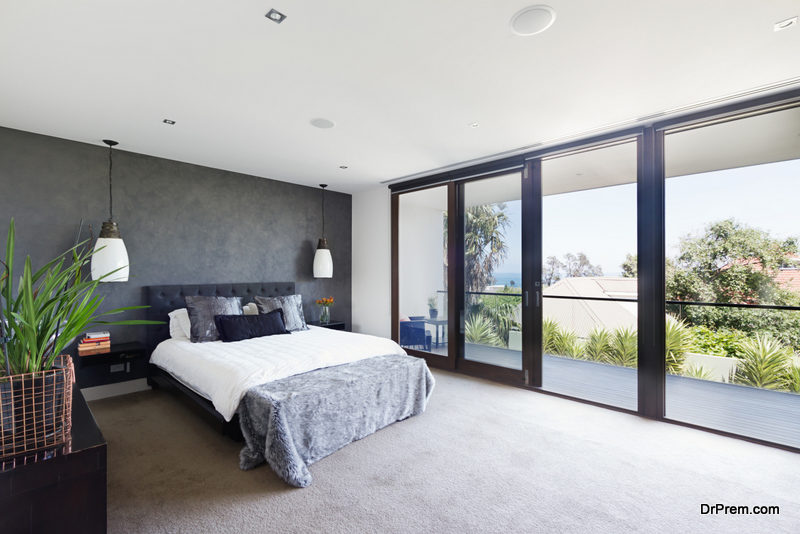 bedroom with balcony