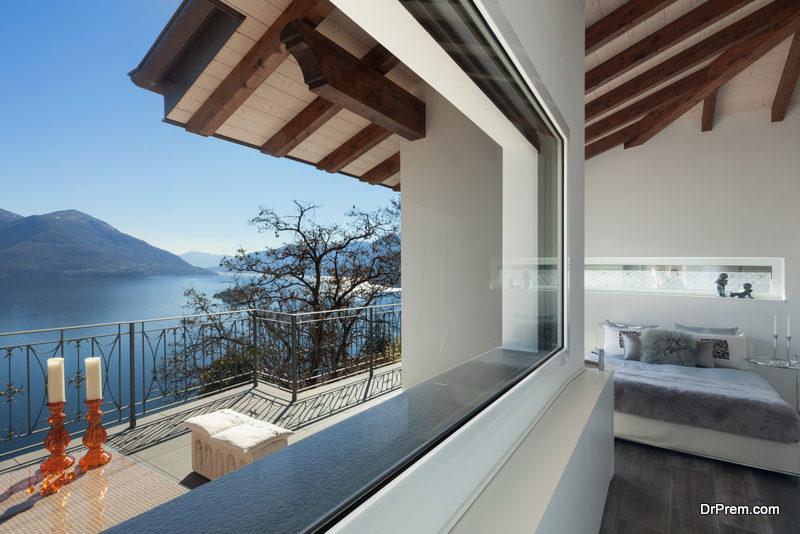 bedroom with balcony