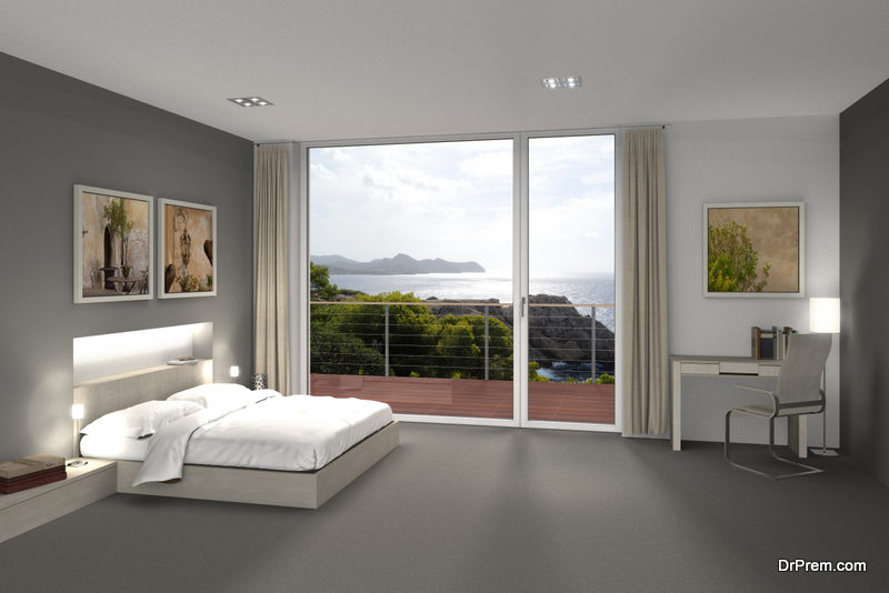 bedroom with balcony