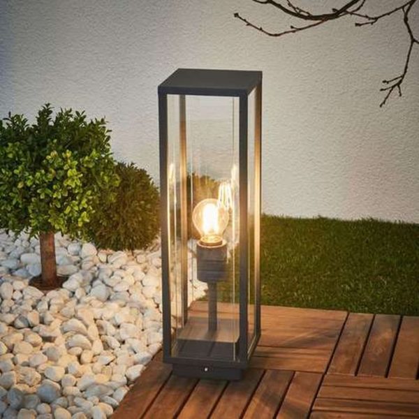 outdoor lighting made of pebbles