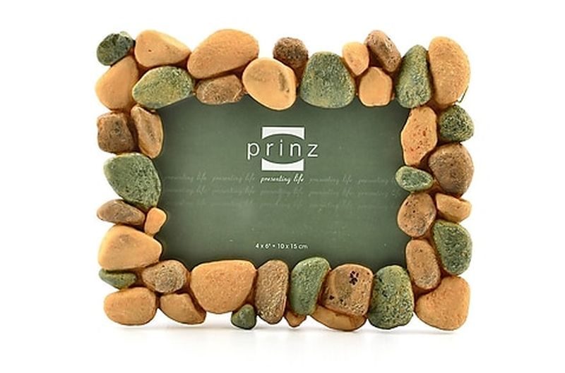 river rocks photo frame