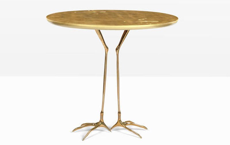 Gold and bronze leaf Tracchia table