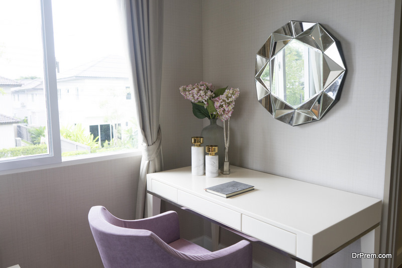 Barstool makeup vanity table