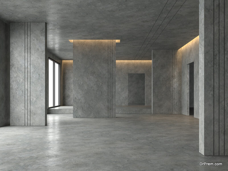 polished concrete flooring requires low  maintenance